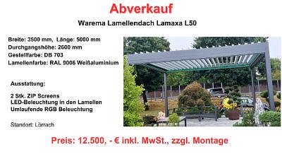 Warema Lamellendach Lamaxa L50 mit ZIP Screens