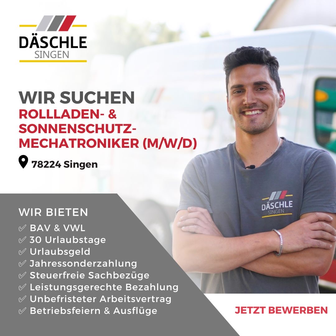 Rollladen- und Sonnenschutz- Mechatroniker gesucht, Jobs, Stellenausschreibung Singen, Konstanz, Bodensee